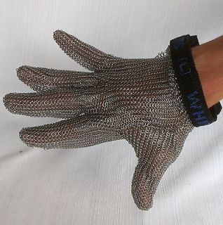 WHITING+DAVIS Metal Steel Mesh Safety Single Glove Full Finger L 