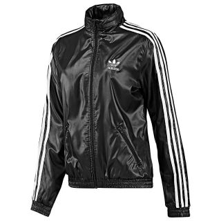 ADIDAS ORIGINALS WOMENS CR HOODED TRACK TOP JACKET SIZE 8   16 BLACK 