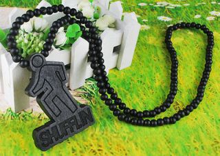   LMFAO Shufflin SHUFFLIN Pendant Wood Necklace Rosary Beaded Chain 90CM