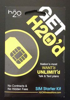 Lot 10 NEW H2O H20 WIRELESS Regular Sim cards for any AT&T or unlocked 