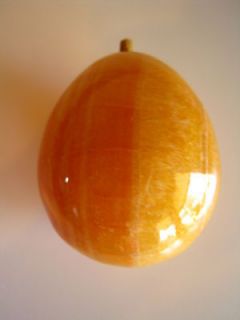Alabaster Pear WOOD STEM Stone Fruit Figurine