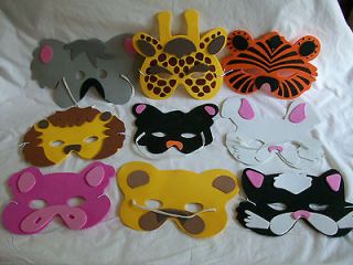 Animal Face Mask Foam with Elastic Band Wild Safari Zoo Costume U 