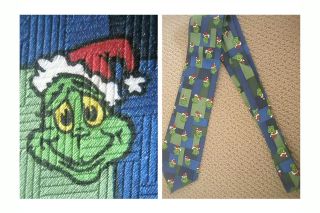 DR SEUSS THE GRINCH WHO STOLE CHRISTMAS FABRIC NECKTIE TIE LICENSED