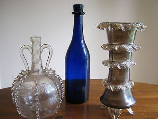 blue antique wine glasses