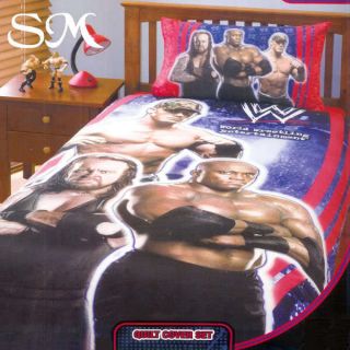 WWE CHAMPIONSHIP   DOUBLE BED QUILT COVER SET   NEW