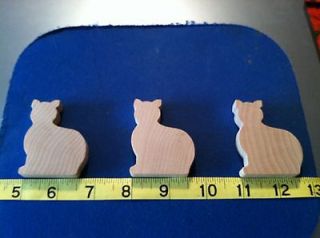 Three Miniature Wooden Cats/Crafting/​Painting/Wood Turning/Shapes 