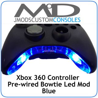 Xbox 360 PRE WIRED Controller Bowtie / Mic Piece LED Mod (Blue)