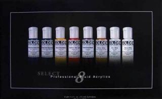 New GOLDEN 8 SELECT PROFESSIONAL FLUID ACRYLICS Top Quality Easy Use 