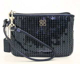 NWT Coach Occasion Sequin Wristlet Purse Bag in Midnight #46563