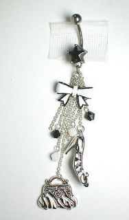 Unique Belly Ring   Zebra Print Pocketbook, Heels and Bow