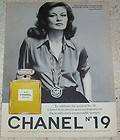 1975 ad page   Chanel No 19 perfume PRINCESS MARA RUSPOLI print Old 