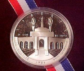1984 OLYMPIC SILVER DOLLAR PROOF COIN   U. S. MINT   COLISEUM GATEWAY 