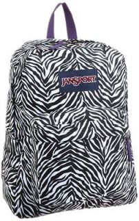 Jansport Superbreak Backpack White/Black Cosmo Zebra/Prmpur NEW