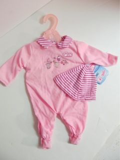 Pink Pajamas dress clothes for Baby Annabell Doll Zapf Creation 