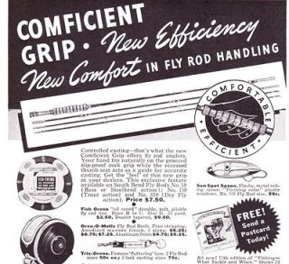 Vintage Fishing Tackle ads 1941 South Bend CoxeTrue Temper Beans Fly 