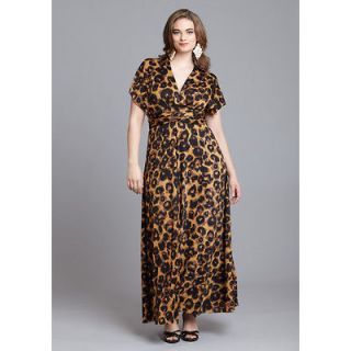  Plus Solid Long Convertible/Tr​ansformer Dress BROWN ANIMAL new