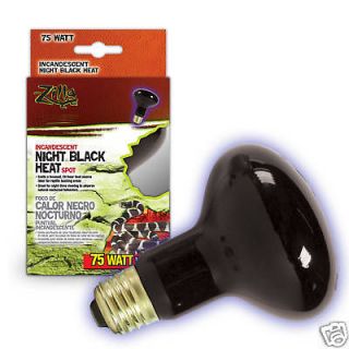 Black SPOT Light Bulb 75 Watt R Zilla Reptile Night Heat Lamp 