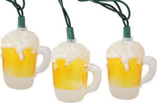 10 Frosty Beer Mug Novelty Outdoor Indoor Pub Patio Christmas String 