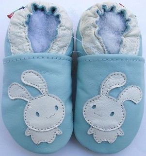 carozoo bunny light blue 12 18m soft sole leather baby shoes