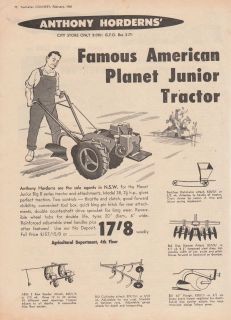 Vintage 1961 AMERICAN PLANET JUNIOR GARDEN TRACTOR Advertisement