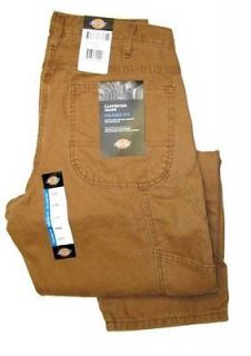 DICKIES DU336RBD SANDED DUCK BROWN CARPENTER WORK JEANS W40 X L30 