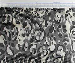 Black and gray leopard animal print designer silk charmeuse fabric by 
