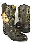 MENS BROWN LEATHER CROCODILE ALLIGATOR TAIL ROPER COWBOY BOOTS 