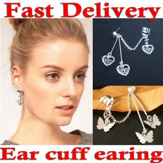 2012 Gothic Earring Chain Anchor Love Butterfly Ear Cuff Wrap Clip on 