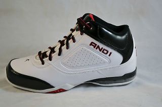 And1 RELEASE MID Mens Basketball Shoes Size 8 NEW WHITE BLACK RED