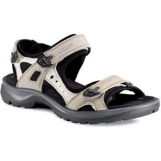 Womens Ecco Yucatan Sandals Atmosphere Ice White Black *New In Box*
