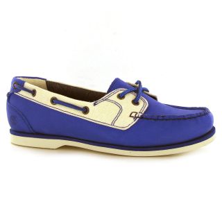 Timberland Classic 2 Eye Leather and Fabric Boat Blue Womens Shoe