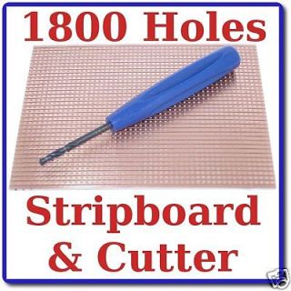 95x127mm Stripboard Vero Strip Board + Track Cutter Kit