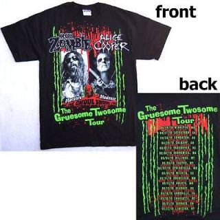 ALICE COOPER & ROB ZOMBIE   GRUESOME TWOSOME 2010 TOUR T SHIRT   NEW 