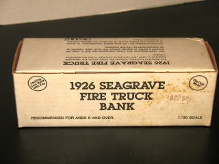 ERTL 1926 SEAGRAVE FIRE TRUCK BANK MINT IN BOX