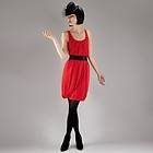 McQ Alexander McQueen Red Pleated Neck Belted Jersey Dress XS NWT