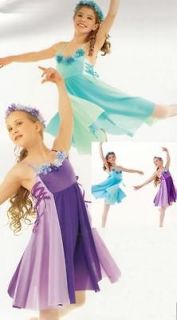   35.00 Sale DAYDREAMS Lyrical Ballet Dress BLUE Dance Costume Adult XXL