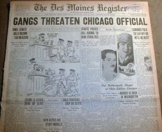   BIG Headline ST VALENTINES DAY MASSACRE Al Capone Gang CHICAGO