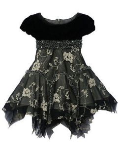 Isobella & Chloe Black & Gray Ivory Party Dress Size 18M, 24M, 2T, 4T 