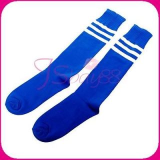   Stripe on Blue Tube Socks for Soccer Football Basketball Training