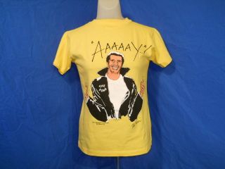 vintage 70S HAPPY DAYS THE FONZ AAAAY FONZIE YELLOW TV SHOW SOFT t 