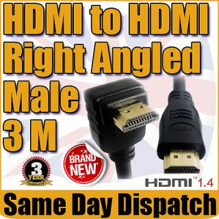 3M Hi Performance HDMI to HDMI Right Angle v1.4 HD TV Dreambox 