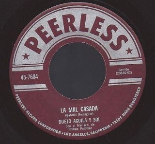 VG++ DUETO AGUILA y SOL LA MAL CASADA/EL PEINE 45 RPM PEERLESS 7684