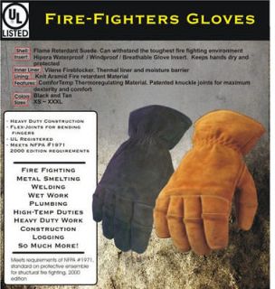 AAA FIREFIGHTER GLOVE SHELL LATHER INSULATED SIZE AVAILABLE ,XXS,XS,S 
