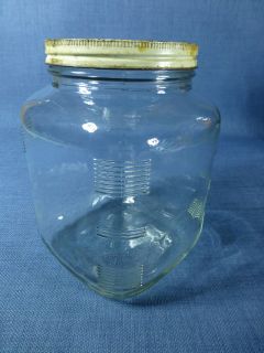Vintage Large Square Glass Jar Clear w/Tin Lid KNOX Jackson, MS J in a 