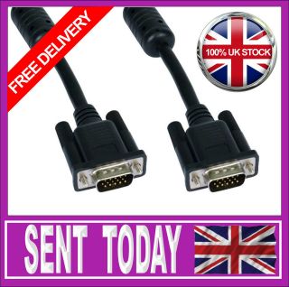 5M MT VGA PC MONITOR CABLE TFT LCD LED CRT DLP PHILIPS ACER MEDION 