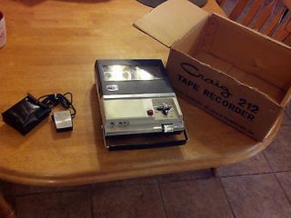 Vintage Craig 212 Portable Tape Recorder w/Mic Works Mission 