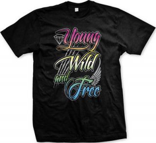 Young Wild and Free Mens T Shirt Tee Wiz Khalifa Hip Hop Music Lyrics