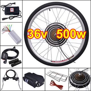 36V500W 26 Rear Wheel w 6 Gears Electric Bicycle Motor Kit EBike Hub 