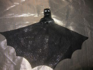 Vintage DC Comic Batman Rubber Head Mask w/Bat Cape Part Accessory 