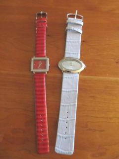 VINTAGE TWO LADIES LOUIS ARDEN FASHION WATCHES BLUE RED